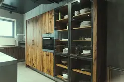 Loft kitchen made of metal photo