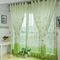 Шторы для салатовой кухни фото