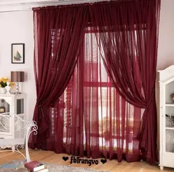 Mətbəx üçün pərdələr tünd qırmızı fotoşəkil