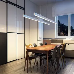 Linear lamps for the kitchen photo