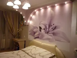 Tension walls in the bedroom photo
