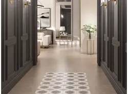 Gray porcelain tiles in the hallway photo