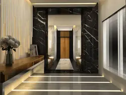 Gray porcelain tiles in the hallway photo