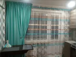 Шторы на кухню полосками фото