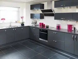 Kitchen graphite corner design photo