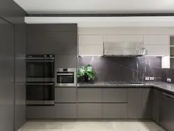 Mətbəx qrafit künc dizayn fotoşəkili