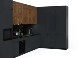 Mətbəx qrafit künc dizayn fotoşəkili