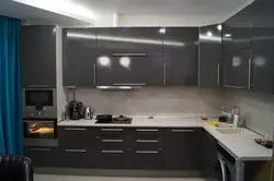 Kitchen graphite corner design photo