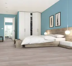 Gray linoleum in the bedroom photo