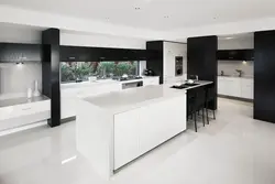 Glossy porcelain tiles in the kitchen photo