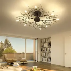 Chandelier in a small living room photo