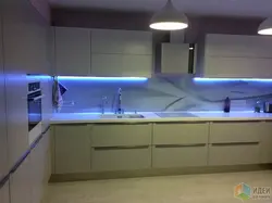 White kitchen with lighting photo