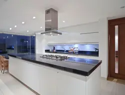 White kitchen with lighting photo