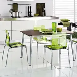 Plastic chairs in the kitchen photo