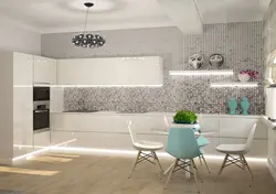 Gray mosaic tiles in the kitchen photo