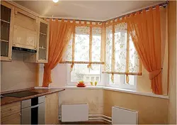 Штора на кухню углом фото