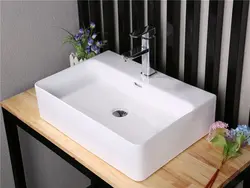 Rectangular sinks in the bathroom photo