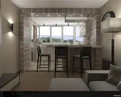 Kitchen studio by the window photo