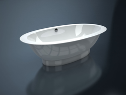 Photo bathtub made of cast marble