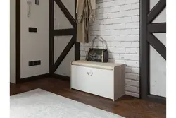 Photo ottoman shoe rack for hallway