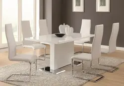Белый стол для гостиной фото