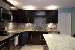 Коричневая Кухня Серая Столешница Фото