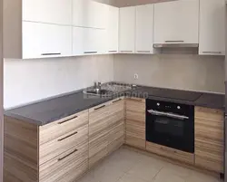 Qəhvəyi Mətbəx Boz Tezgah Şəkli