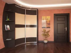 Semicircular wardrobe in the hallway photo