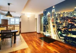 Photo wallpaper city in the kitchen
