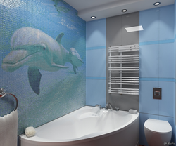 Bathroom panels dolphins photo