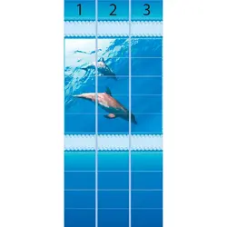 Bathroom panels dolphins photo