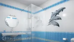 Bathroom panels dolphins photo