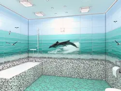 Bathroom panels dolphins photo