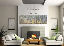 Photo triptych in the living room photo