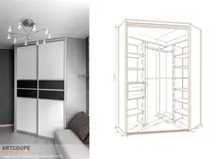 Гардероб sliding diagonally дар акс долон