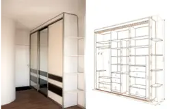 Sliding Wardrobe Diagonally In The Hallway Photo