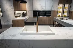 Kitchen countertop made of porcelain stoneware photo