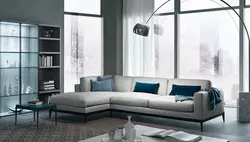 Sofa with legs in the living room photo