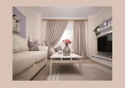 Шторы за канапай у гасцінай фота