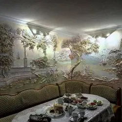 Bas-relief on the wall photo for the kitchen