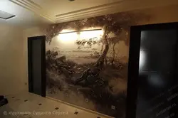 Bas-relief on the wall photo for the kitchen