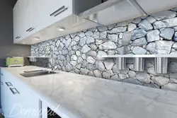 Фартук из камня для кухни фото