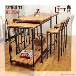 Kitchens made of metal and wood photo