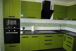 Ошхона сабз бо акс countertop сиёҳ