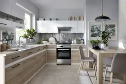 Kitchen light oak in the interior photo