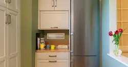 Refrigerator in a box in the kitchen photo