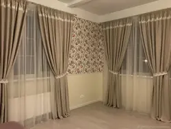Шторы из рогожки на кухню фото