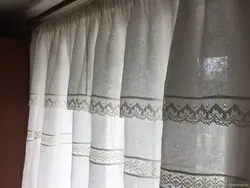 Шторы Из Рогожки На Кухню Фото
