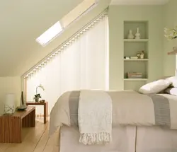 Curtains for the bedroom in the attic photo