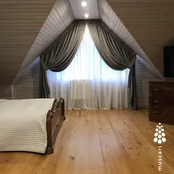 Шторы в спальню в мансарде фото